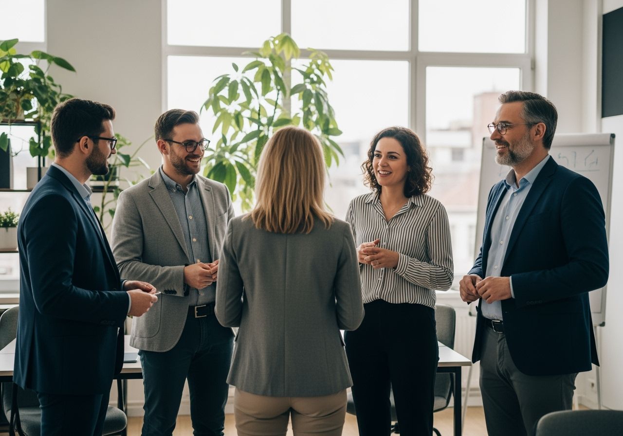 firemná integrácia s ľuďmi v priateľskej diskusii pri stole