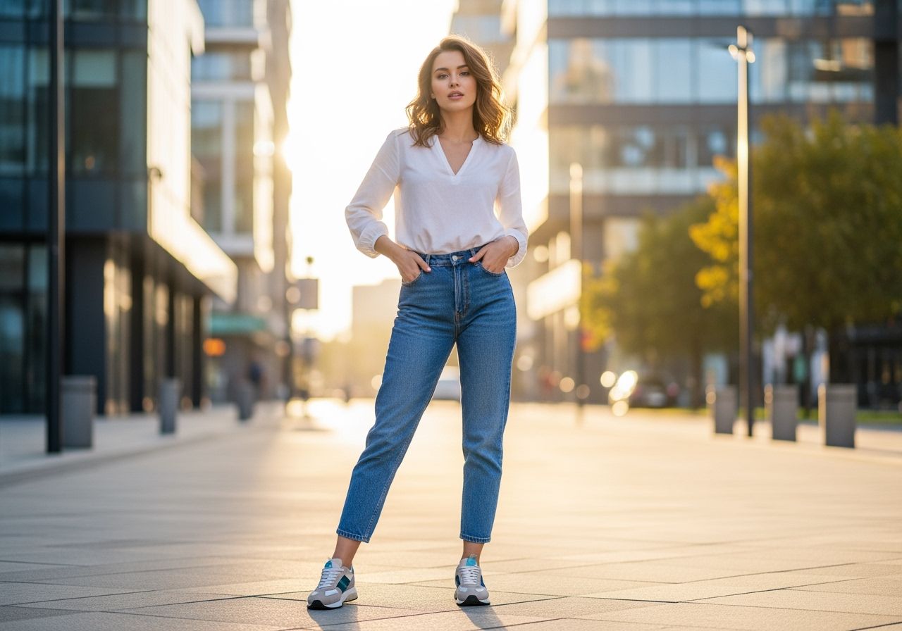 mestská postava na módnej ulici v meste walking