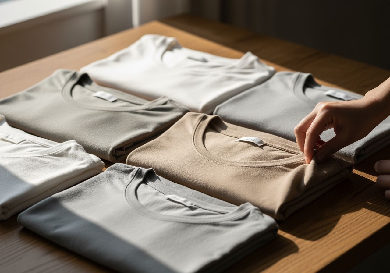 Prírodné tkaniny zavesené na ramene, klasický dizajn textílií bez ozdôb